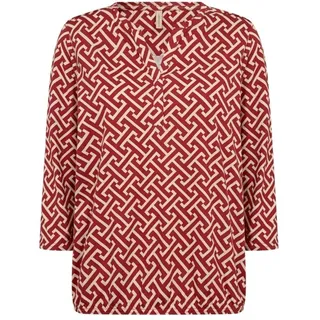 SOYACONCEPT Damen Bluse SC-Felicity, 3/4 Ärmel, V-Ausschnitt, Viskose, Red, M - M