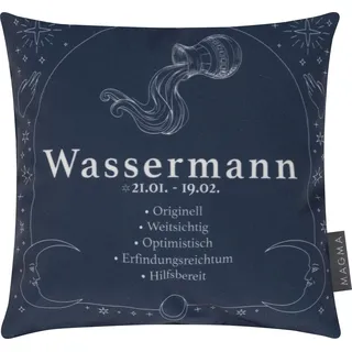 Magma Heimtex Dekokissen Sternzeichen Minikissen 25x25 Eigenschaften Geschenk Tierkreiszeichen, beidseitig bedruckt, Sternzeichen, Tierkreiszeichen, Eigenschaften blau