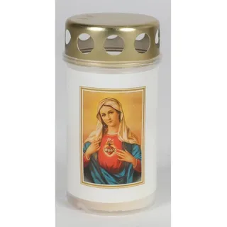 BURI Grabkerze 15x Grablichter Maria 12cm Kerzen Leuchten Friedhof Schmuck Laternen