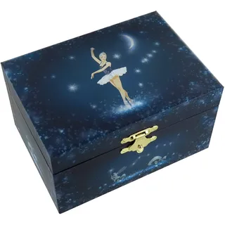 Lutèce Créations Schmuckschatulle/Schmuckschachtel/Schmuckdose/Schmuckkästchen aus Holz mit Spieluhr, tanzender Ballerina und 18-Ton-Spielwerk - Une chanson douce (Henri Salvador)