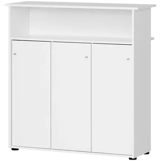 Schildmeyer MÖBELPARTNER Empfangstheke 400 3 Türen und Fachböden, weiß 107,0 x 44,0 x 110,5 cm