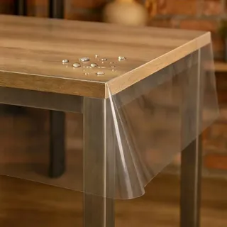 Transparente Folie Schutzfolie Tischdecke 0,3 mm Quadratisch 80 x 80 cm abwaschbare Schutztischdecke