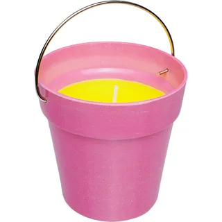alles-meine.de GmbH 4 Stück Citronella Kerzen im Eimer - Aroma Duftkerze - Zitronen Duft - rosa/pink - 8 cm hoch - Glas Topf - Bodenkerze - Tischkerze - Tischdeko/Gartenker..