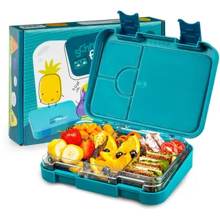 schmatzfatz Lunchbox mit Unterteilung, bunt, BPA-frei, wasserdicht und spülmaschinenfest