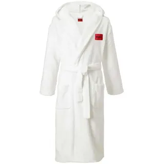 HUGO Damen Terry_hooded DRESSING GOWN, Weiß100,L - L