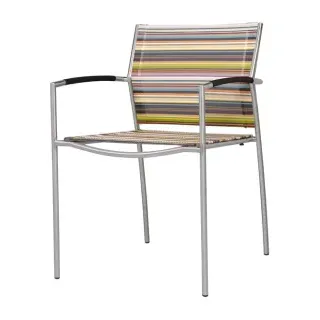 Zebra Rovex Stapelsessel green stripe Edelstahl