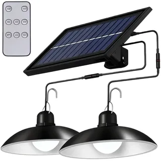 Solarlampen für Außen Hängend mit Fernbedienung, 50W LED Solar Hängelampen IP65 Wasserdichte, Solar Lampe Outdoor, Dimmbare/Zeitgesteuerte Solarlampen Pendelleuchte für Garten Pergola Garage