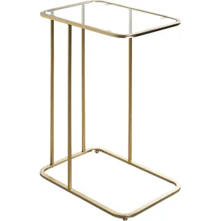Haku-Möbel HAKU Möbel Beistelltisch rechteckig Sicherheitsglas gold 45,0 x 30,0 x 65,0 cm, 1 St.
