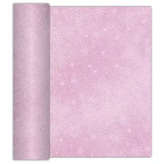 AVA Tischläufer, Tischläufer stoffähnlich 40cm x 6m Rolle mit Sternen Rosa rosa