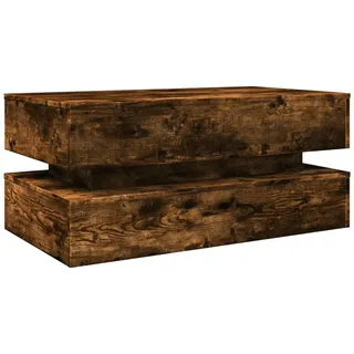 vidaXL Couchtisch mit LED-Leuchten Räuchereiche 90 x 50 x 40 cm