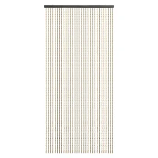 Dekorativer Raumteiler Vorhang - Perlen Türvorhang aus Bambus und Holz - 31 Stränge - 190x90 cm - Für Flur, Wohnzimmer und Belüftung