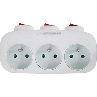 Esperanza ELK307W Elektrischer Splitter 3 Steckdosenschalter Weiß