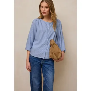 STREET ONE STUDIO Carmenbluse im Seersucker-Style mit Streifen blau 46 EU