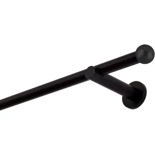 MDEKOR Vorhangstange Kugel 1-läufig Ø 19 mm 180 cm Schwarz