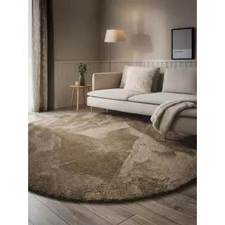 benuta nest Soda Shaggyteppich Ø 120 cm Beige