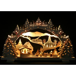 3D -Schwibbogen Grillhütte 53cm x 31cm - Handarbeit aus dem Erzgebirge - Lichterbogen für Weihnachten