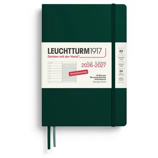 leuchtturm1917 gmbh, am spakenberg 45, 21502 geesthacht, kontakt@leuchtturm1917.com Wochenkalender 2026/2027 Forest Green