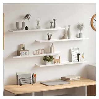 furnicato Wandregal Praktisches 80x9x3 cm in Hochglanz-Weiß aus MDF, 4-tlg., Stabile Wandablage mit 5 kg Belastbarkeit für das Wohnzimmer weiß 80 cm x 3 cm x 9 cm