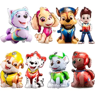 Wirhaut 8 Stück Hund Patrol Luftballons,Hund Kindergeburtstag Deko Folienballon Paw Cartoon Hund Folienballons Kindergeburtstag Party Dekoration für Jungen, Mädchen
