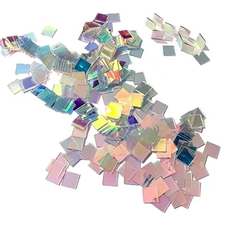 Hologramm Mini Regenbogen Acrylplatten 50/100 Stück 3 x 3 cm Doppelseitige Hologramm Plexiglasplatten, Mini Acrylplatten für DIY Kunsthandwerk, Kunstdekoration, Licht und Schattenkunstwerke