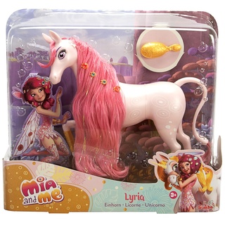 Simba 109480094 - Mia and Me Einhorn Lyria, mit Haarclips und Bürste zum Frisieren, 25cm Spielpferd, Pony, ab 3 Jahren
