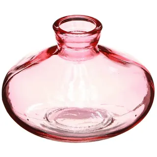 Florists Products Tischvase 6 Rosa Glas Minivasen Bauchig Flach Vintage Tischdeko Ø9cm H6cm, 6 St rosa