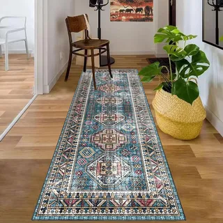 Teppichläufer 120 x 400 cm Teppich Flur Läufer rutschfest Küchen Teppiche Läufer Küchenteppich Waschbar Läufer Teppich für Flur Bodenmatte Flur Runner Teppich für Entryway Wäsche Schlafzimmer