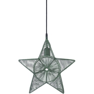PR Home Regina skandinavischer Weihnachtsstern grün Garn umwickelter Metallrahmen 40cm E27 für Innen