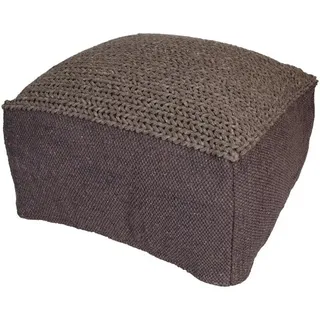 Marrakesch Orient & Mediterran Interior Pouf Boho Sitzpouf Bailee handgefertigt aus Baumwolle in Braun 60 cm modern (1-St), Handarbeit braun