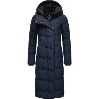 Ragwear Damen, atmungsaktiver Wintermantel Warmer wasserdichter Steppmantel lang mit Kapuze Pavla Long Intl Navy Gr. 3XL - 3XL
