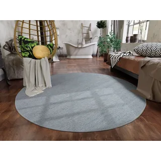 OCI DIE TEPPICHMARKE Teppich FAVORIT, rund, Höhe: 12 mm, Handweb-Teppich aus Indien, handgewebt, hochwertig verarbeitet blau|grau Ø 250 cm x 12 mm