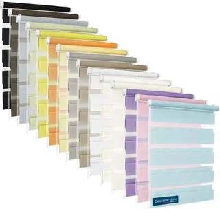 TEXMAXX® Doppelrollo Klemmfix ohne Bohren - 105 x 150cm (Stoffbreite 101 cm) in Schwarz/Rollos für Fenster ohne Bohren/Fensterrollo innen ohne Bohren/Doppelrollo ohne Bohren inkl. Zubehör
