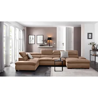 OTTO home Wohnlandschaft Mikrofaser U-Form 350 cm Braun