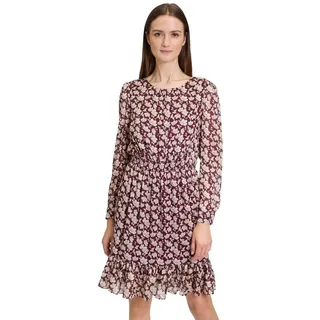 Cartoon Chiffonkleid mit Rüschen in Dark Red/Cream | Gr.: 46