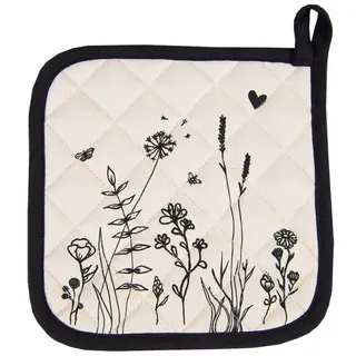 Clayre & Eef Topflappen mit Hasen 20x20 cm Baumwolle Ostern