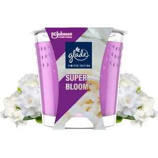 Glade Super Bloom Duftkerze, luxuriöser Duft in limitierter Edition für Zuhause, angereichert mit ätherischen Ölen, 129g