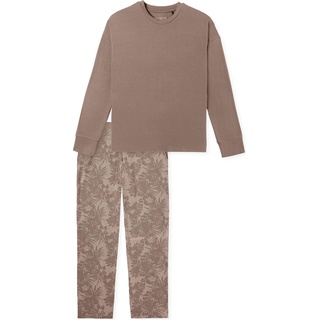 Schiesser, Damen, Pyjama, Selected Premium Schlafanzug, Braun, (S)