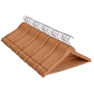 Spetebo Kleiderbügel Holz Braun 50 St.