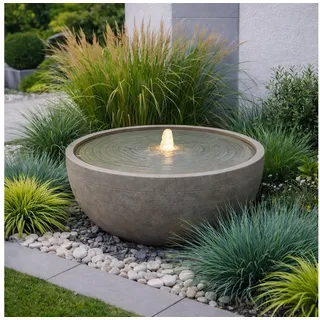 Wacredo Gartenbrunnen Premium Wasserspiel Komplettset Palau, Wasserbecken BxT: 59x59 cm, Gesamtmaß: 59 x 59 x 32cm (L x B x H) braun