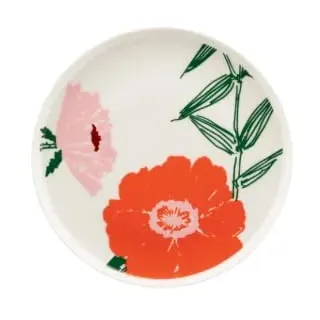 Marimekko Oiva/Puutarhakutsut Plate 20 cm, White, Green, orange