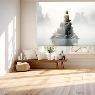 Blindecor Digital | Rollo durchscheinend Bedruckt | Familie Zen| Modell Z Edition | 110 x 180 cm (Breite x Höhe) | Stoffgröße 106 x 175 cm | Fensterrollos