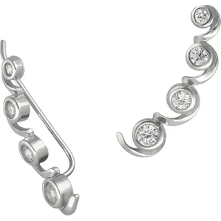 SilberDream Ohrklemme Ear Cuff Blumen 925 Sterling Silber weiß onesize