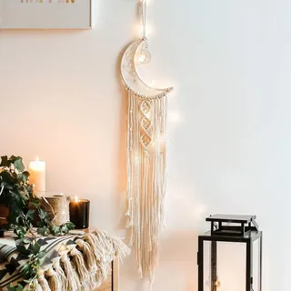 Traumfänger Makramee Boho Wandbehang - Boho Decor Schlafzimmer Mond Deko Für Eid Mubarak Ramadan