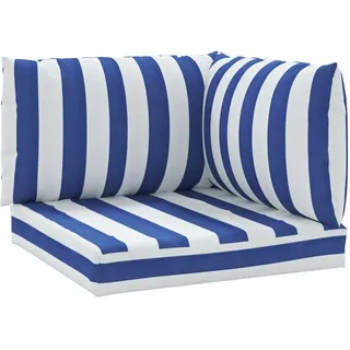 vidaXL Palettenkissen 3 St. 120 x 80 x 10 cm blau weiß gestreift