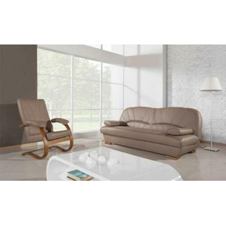 JVmoebel Sofa »Design Sofa Echtleder Sofagarnitur 3+1 Sitz Moderne Couch«, Made in Europe grau