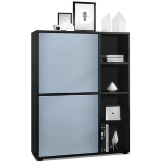 Vladon Highboard, Pastellblau, Holzwerkstoff, 79x105.5x35.5 cm, Wohnzimmer, Kommoden & Sideboards, Highboards