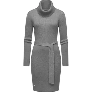 Sweatkleid RAGWEAR "Miyya" Gr. L (40), Normalgrößen, grau Damen Kleider Langarm warmes Winterkleid mit breitem Rollkragen