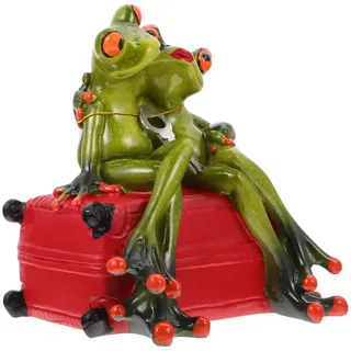 BESPORTBLE Praktische Spardose Frosch aus Robustem Harz mit Großer Kapazität Dekorative Münzaufbewahrung für Schreibtisch Multifunktionale Desktop deko Geschenk