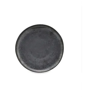 House Doctor Mittelgroßer Teller Pion Schwarz | Gesprenkeltes Geschirr aus Steingut | Dänisches Design für Hygge-Lebensgefühl, Small, Pebble Black