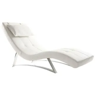 miliboo Relaxsessel MONACO Kunstleder 0 x 0 x 0 cm Weiß mit Kissen